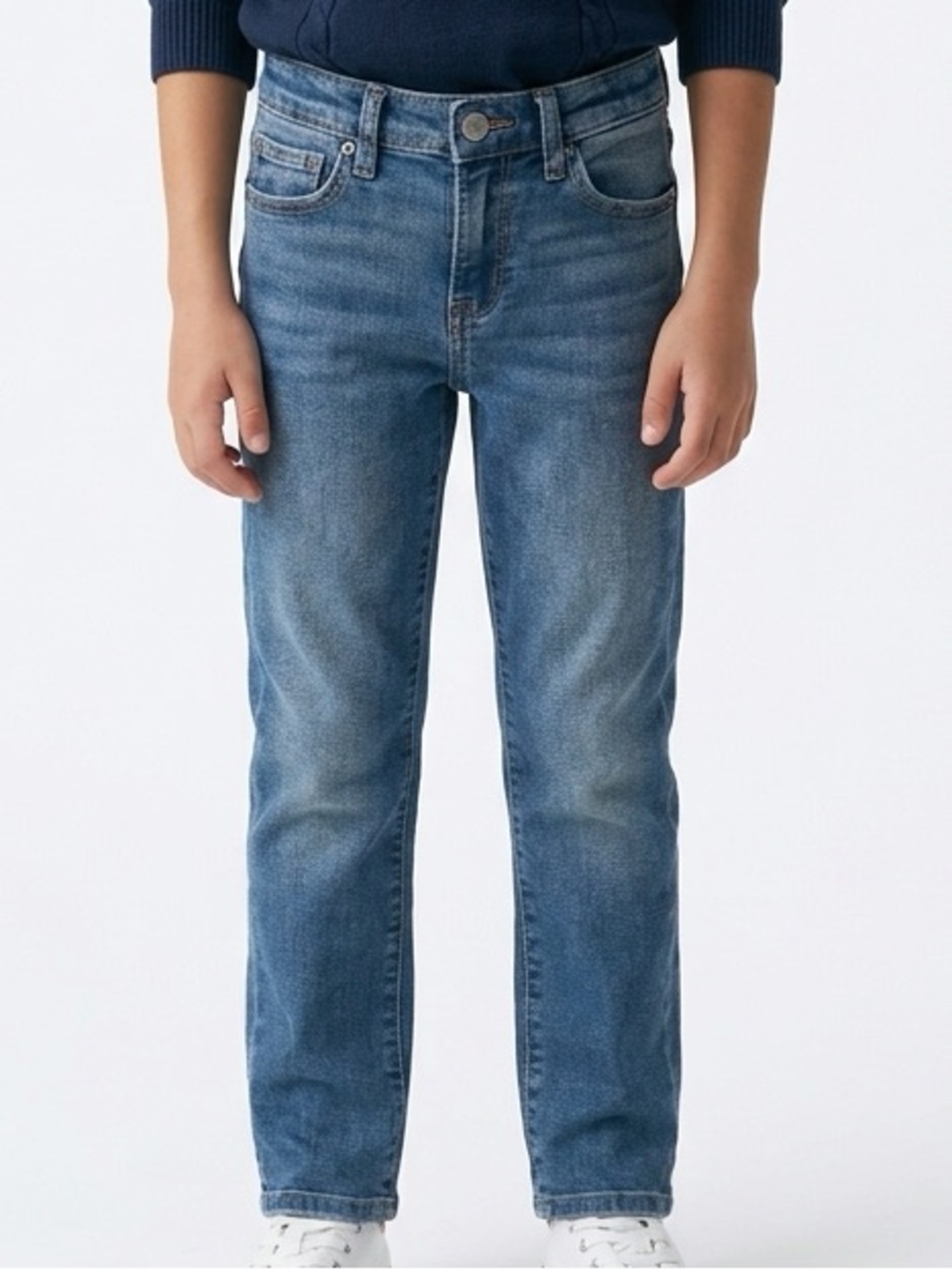 abercrombie kids blue straight-leg jeans size 7-8 LONG